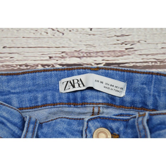 Zara Skinny Blue Jeans Women Juniors Teens Size 4 Pre-Owned - Picture 8 of 12